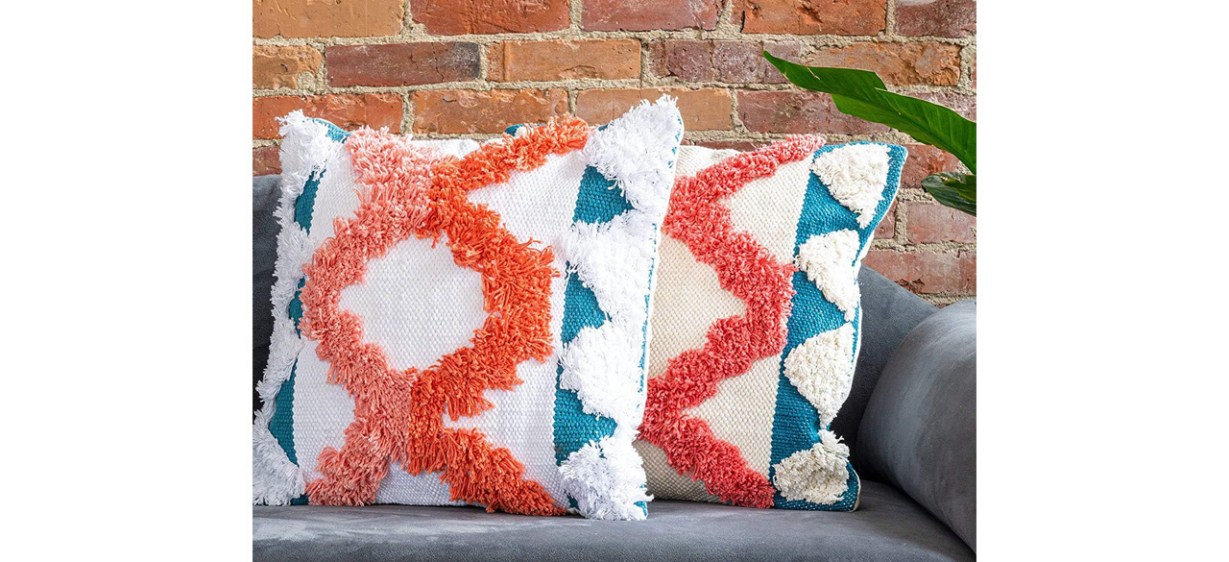 Best Refinery29 Teagan Collection Cotton Luxury Decorative Textured Throw Pillow