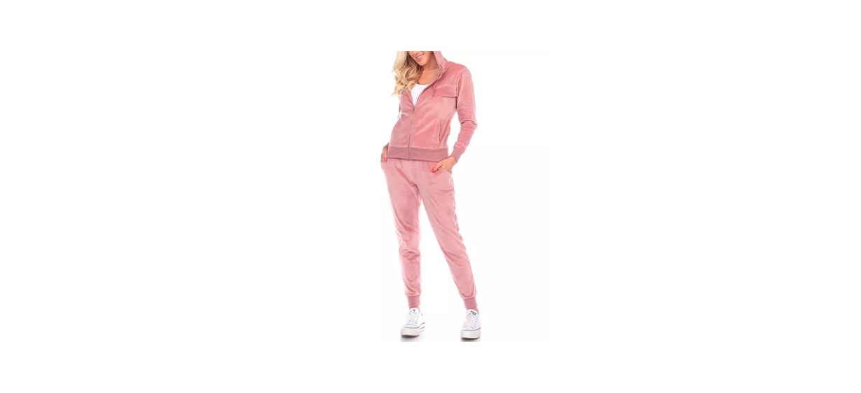 Apparel-Best White Mark Women's Velour Tracksuit Loungewear Set Apparel-Best White Mark Women's Velour Tracksuit Loungewear Set