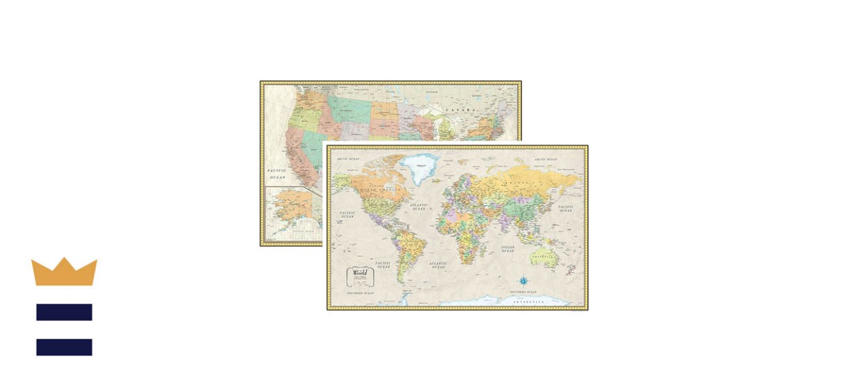 Rand McNally Classic World and United States Maps