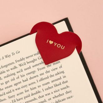 SbriStudio I Love You Leather Heart Bookmark
