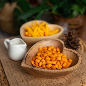 WitnyStore 6-Inch Heart-Shaped Wooden Bowl