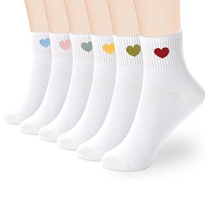 inhees Soft Cotton Ankle Crew Heart Socks