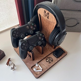 SerdarWood Personalized Game Controller Holder