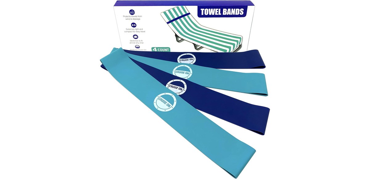 Cruise On Towel Bands for Cruise Chairs (4-Pack)