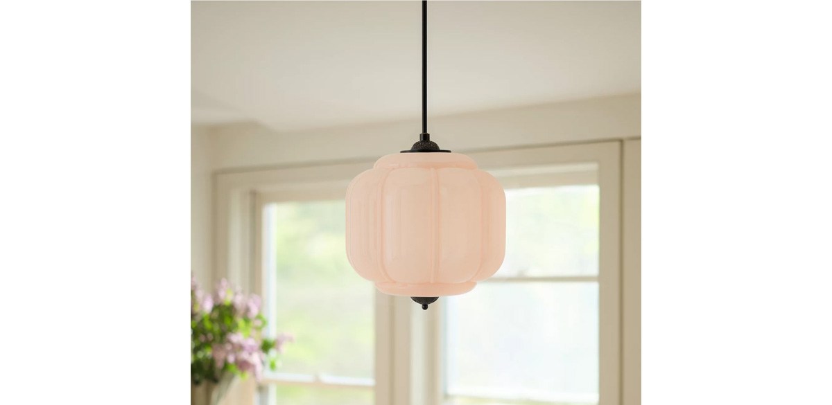 Eloise Scallop Milk Glass Pendant Ceiling Light