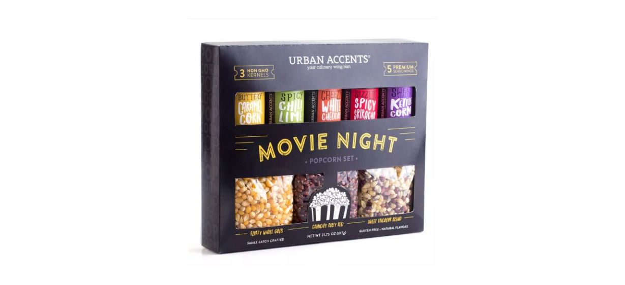 Urban Accents Movie Night Popcorn Set on white background