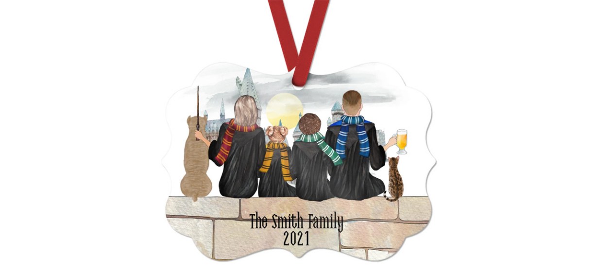 Best TheGreyAnchor Personalized Wizard Family Friends Christmas Ornament