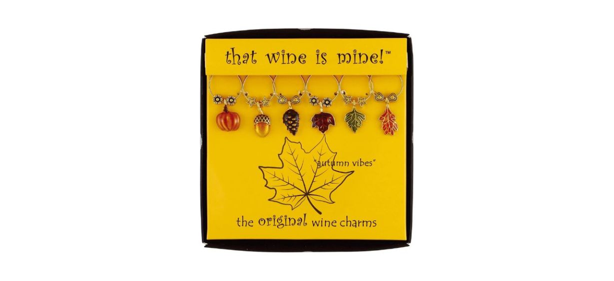 fall-themed wine charms