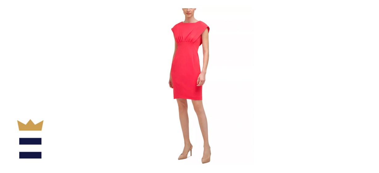 Calvin Klein Solid Capelet Empire-Waist Sheath Dress