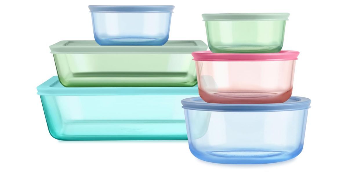  Pyrex Colors Tinted Glass Food Storage Container Set