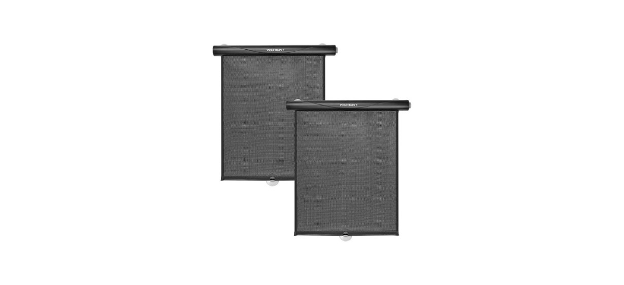 Car Roller Sunshade Deluxe Set of 2 Kids Black Retractable Car Window Sunshade Black Roller Neat