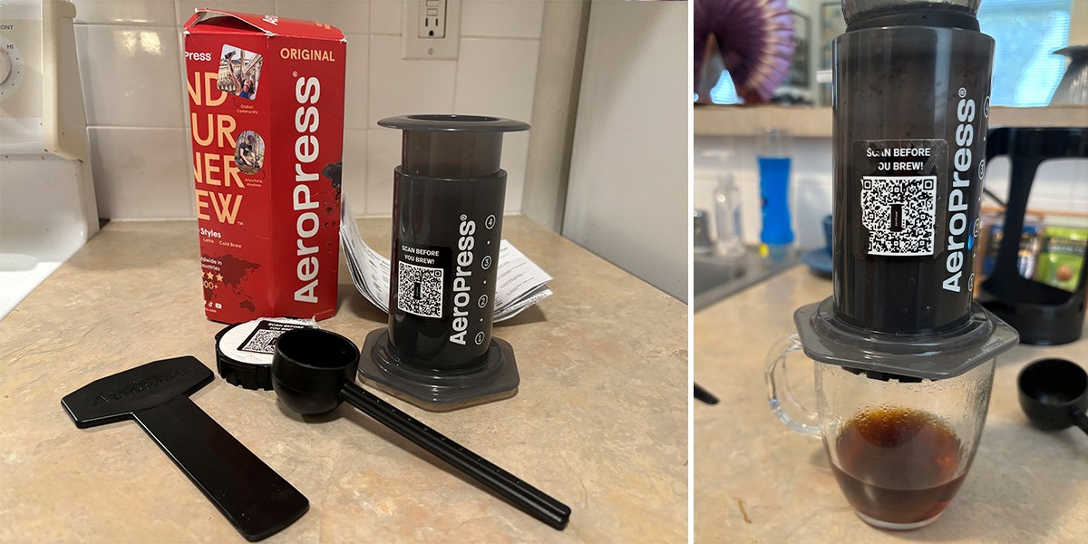 Collage with Aeropress French Press