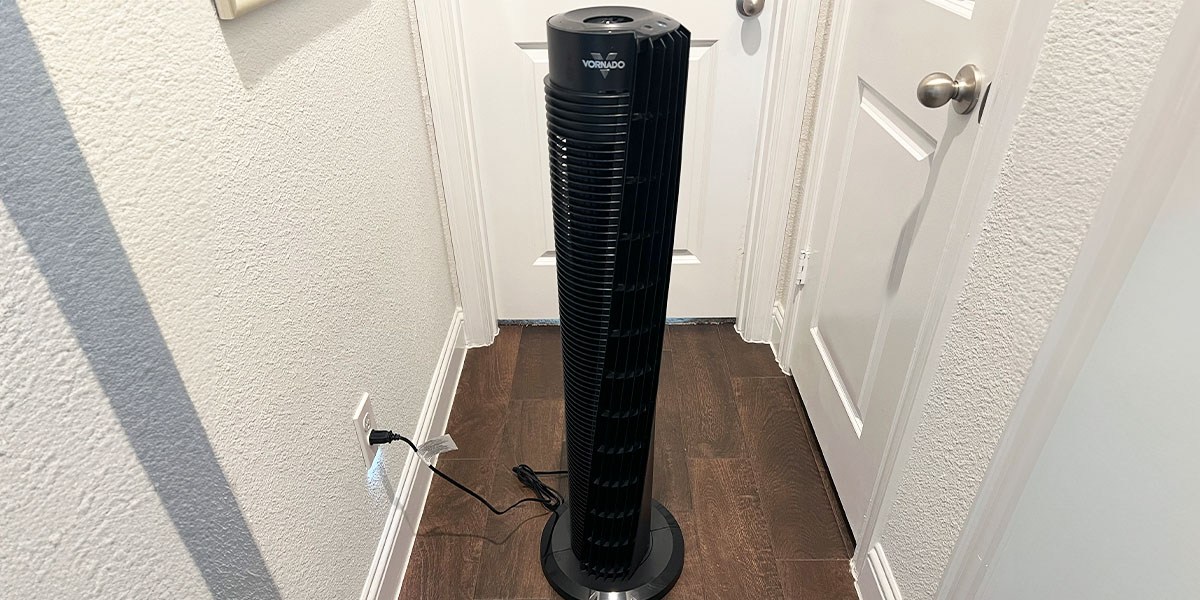 Vornado OSC84 Tower Fan in hallway