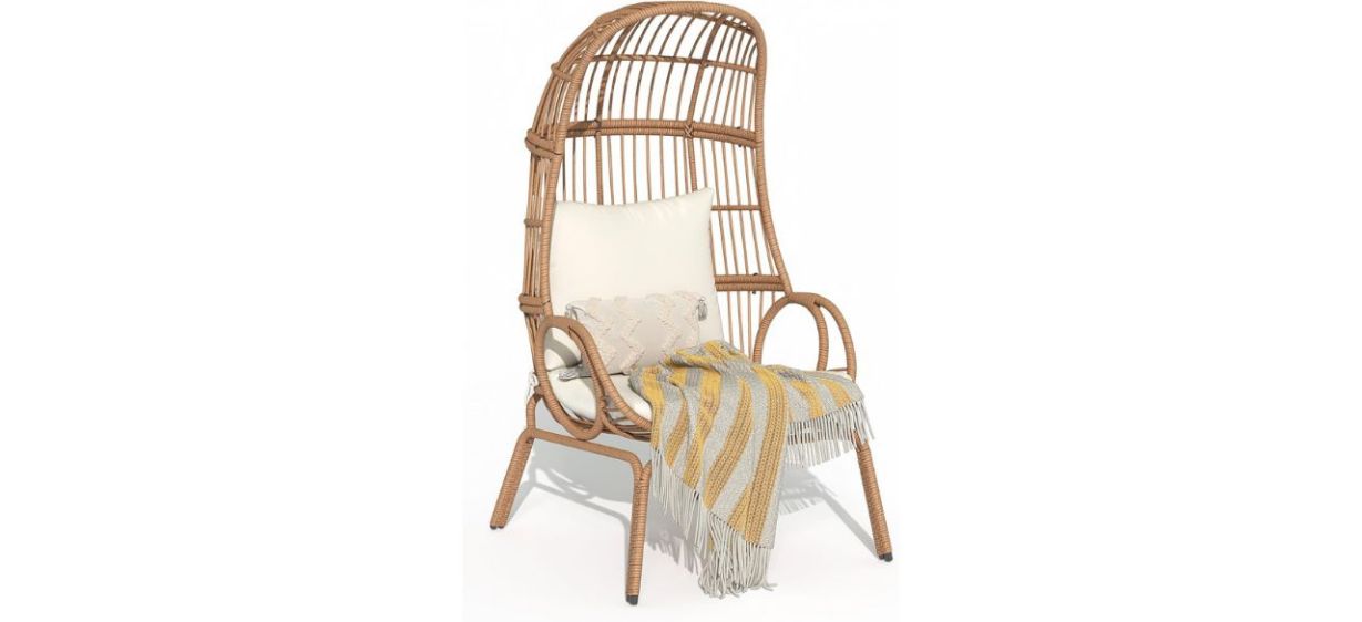 YITAHOME Outdoor Narrow Egg Chair Wicker on white background