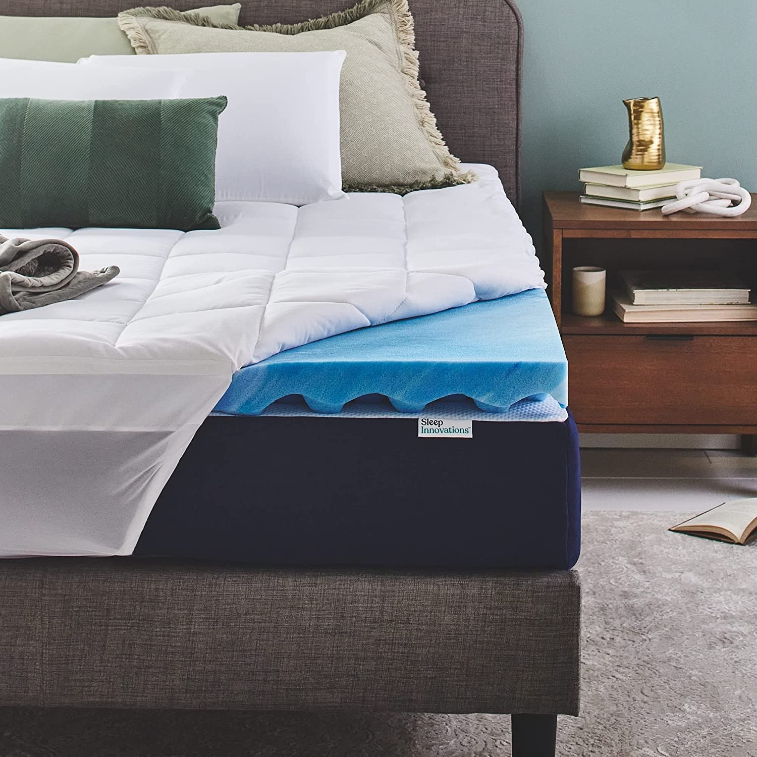 Sleep Innovations 4-inch Plush Support Gel Memory Foam Mattress Topper