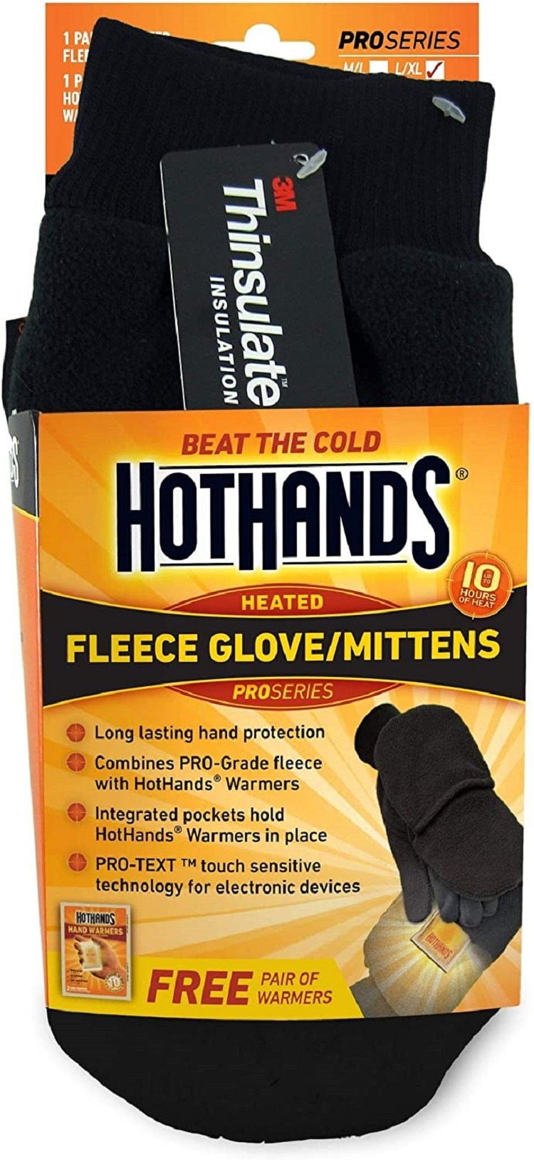 HotHands Heated Fleece Gloves - Mittens