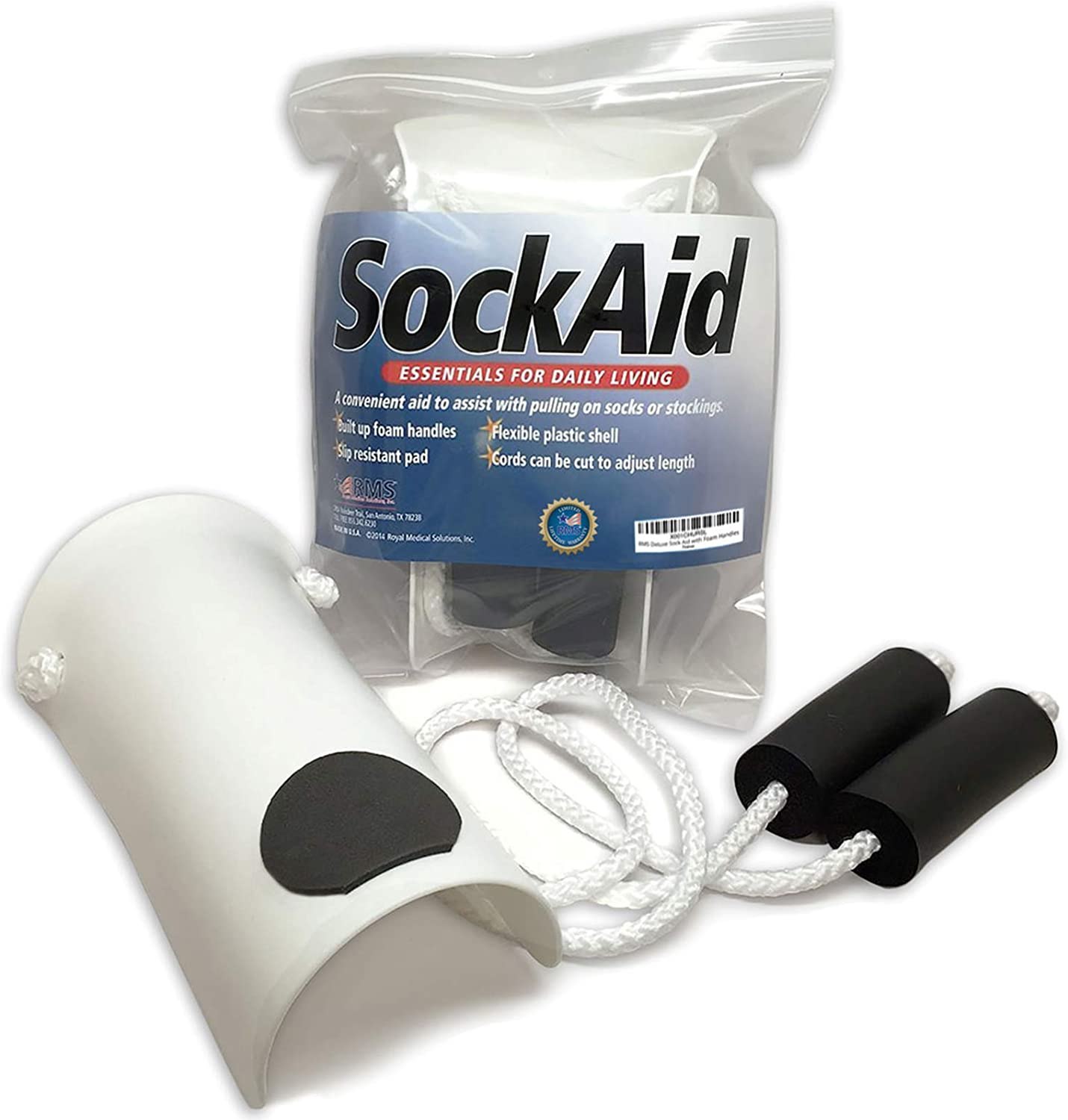 RMS Royal Medical Solutions Deluxe Sock Aid with Foam Handles
