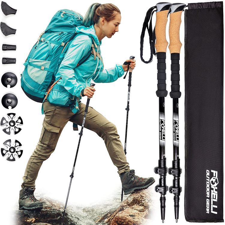 Foxelli Carbon Fiber Trekking Poles