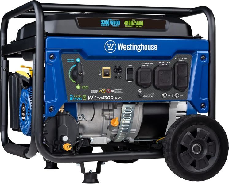 Westinghouse 6500 Watt Dual Fuel Home Backup Portable Generator