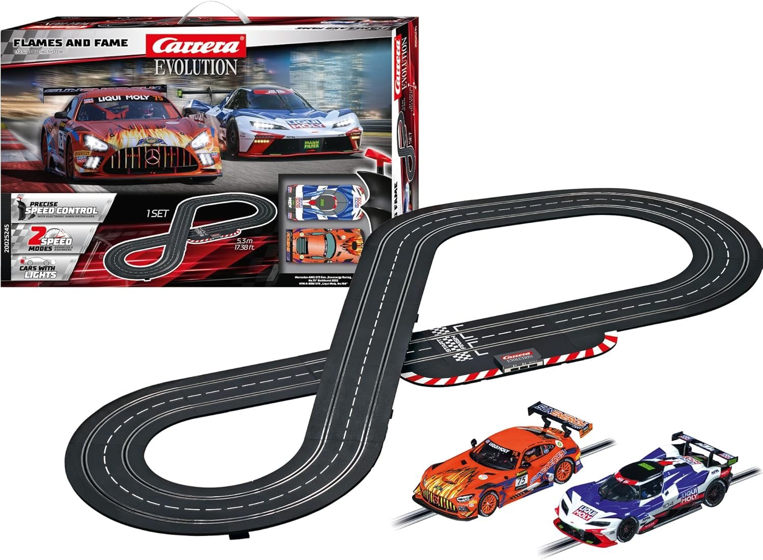 Carrera Evolution Analog Electric 1:32 Scale Slot Car Racing Track Set