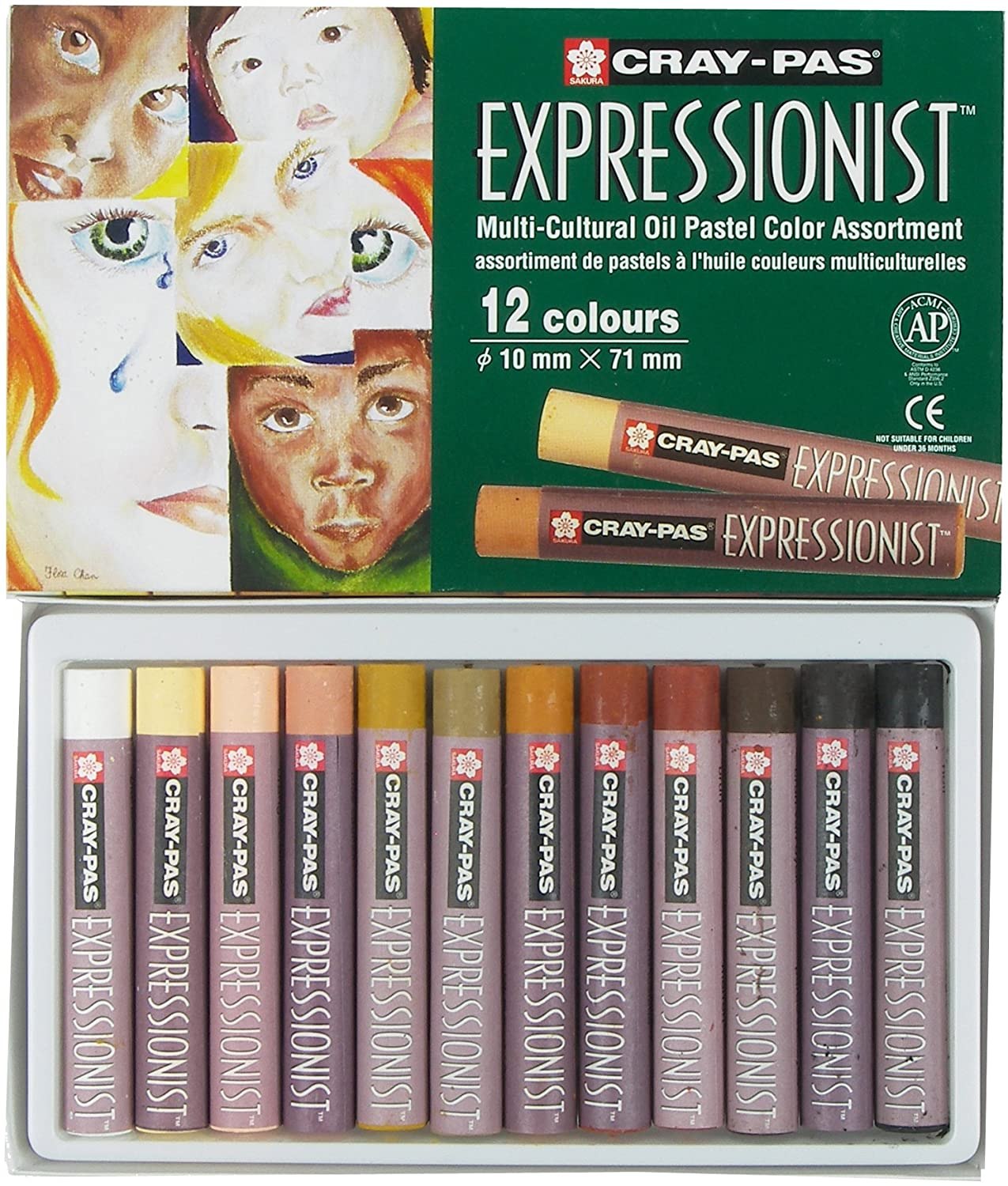 Sakura 12-Piece Cray-Pas Multicultural Oil Pastel Set